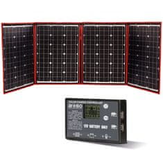 Aroso Solární panel rozkládací přenosný s PWM regulátorem 220W 12V/24V 212x73cm - do auta / na kempování